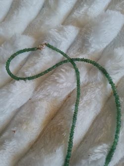 THE EMERALD untreated unheated 26" 14 k Lock necklace