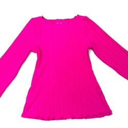 ✨NEW FUCHSIA LONG SLEEVE TOP RIBBED SIDE SLITS✨