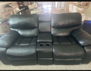 Leather reclining couch