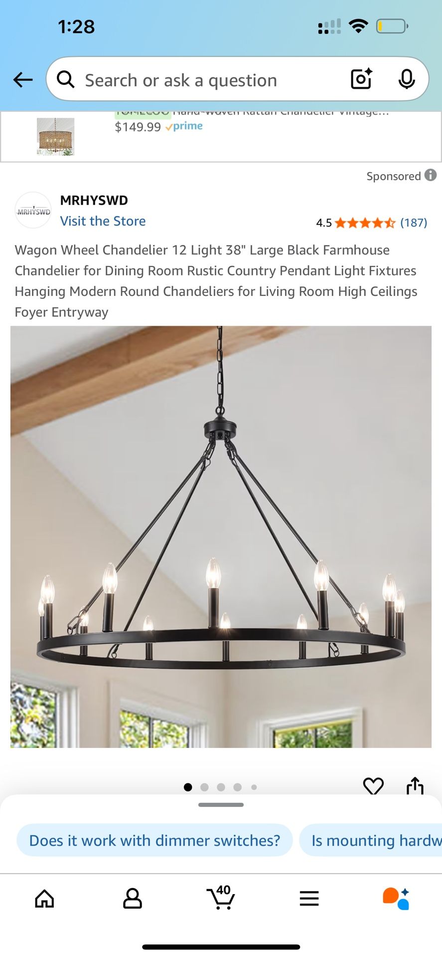 Rustic Brown Wagon Wheel Chandelier