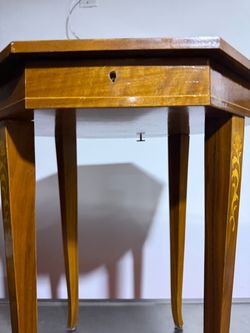antique music tablesde in italy Very rare still working in very good condition  Wide 18” Deep 19” High 24”