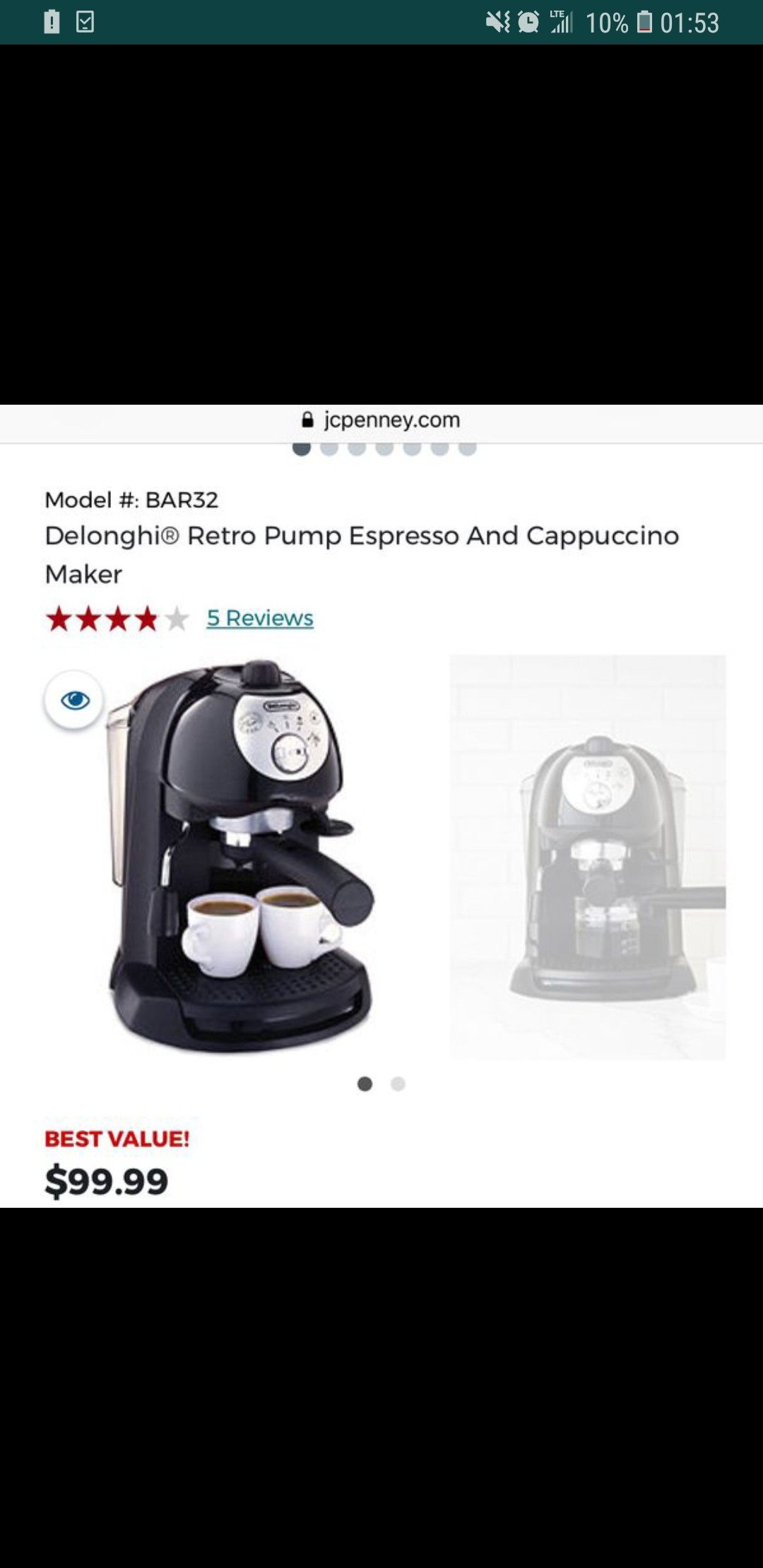 Cafetera Delonghi Retro Pump Espresso And Cappuccino Maker