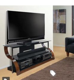 CW342 Curved wood audio/video stand for TVs up to 73"