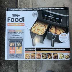 Ninja DZ201 Foodi 8 Quart 6-in-1 DualZone 2-Basket Air Fryer 