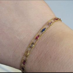 10kt Yellow Gold Gemstone Bracelet 