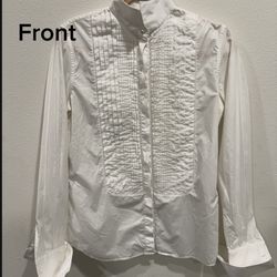 Women’s White Dolce & Gabbana Top – Pattern Detail – Pearl Button