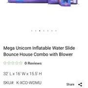  Mega Unicorn Bounce House Combo w/ Water Slide – $3,000