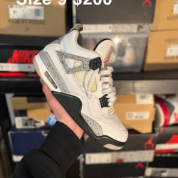 Jordan 4 White Cement Size 9 $200