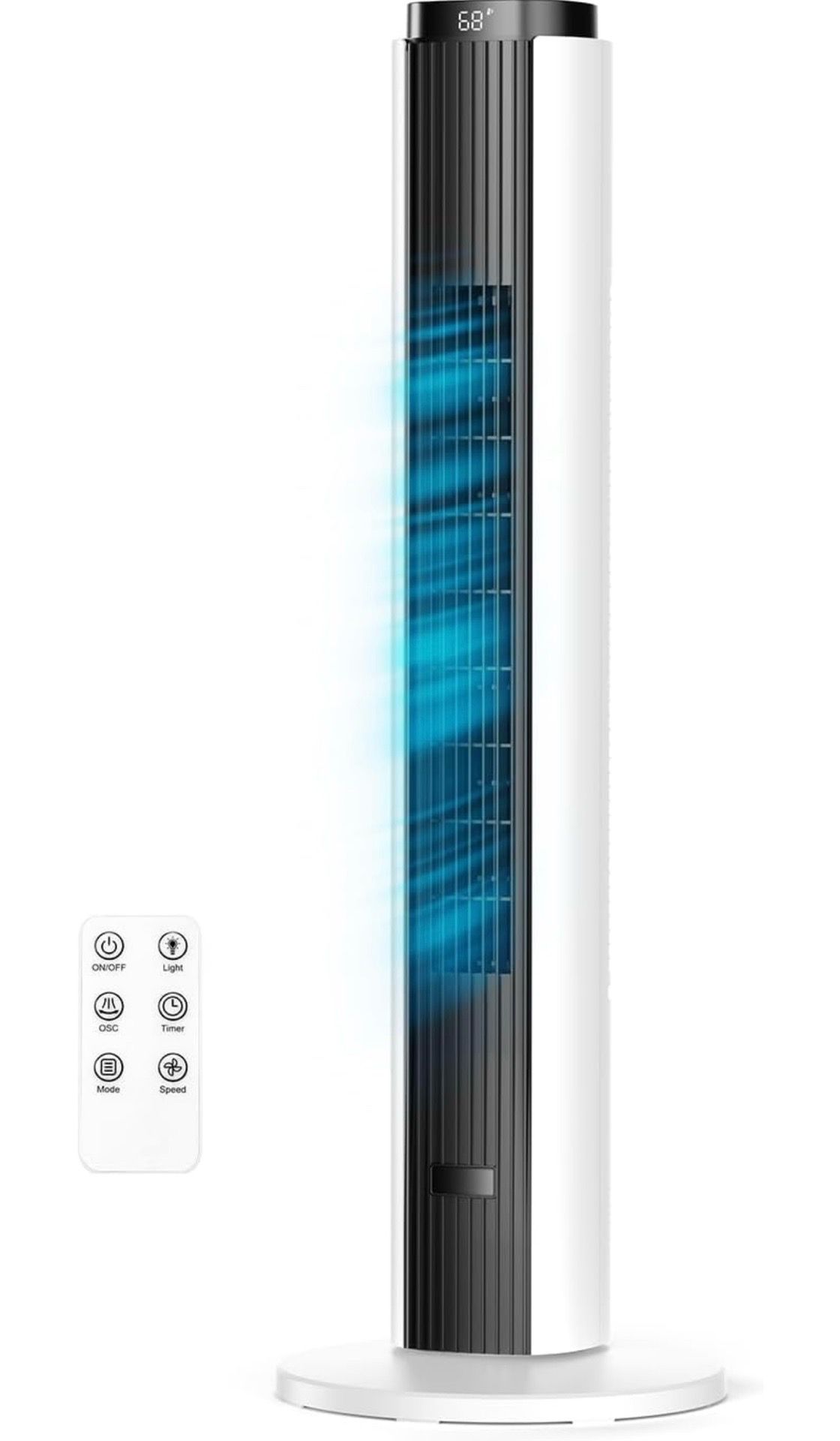 ZAFRO Tower Fan for Bedroom, 37'' Cooling Fans with 4 Modes 6 Speeds, 26 ft/s Velocity, 28dB Quiet for Sleep, LED Touchpad & 12H Timer, 90° Oscillatio