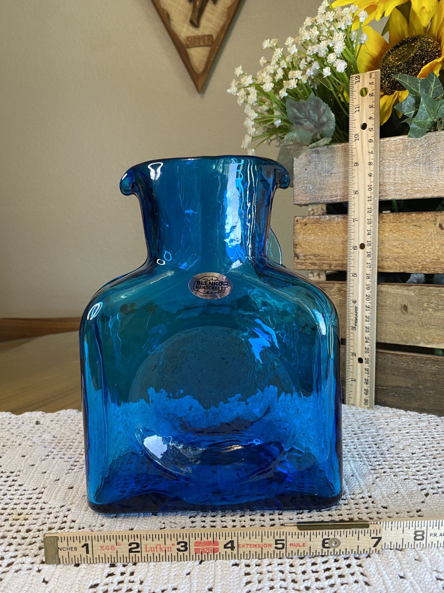 Blenko Blue Water Pitcher