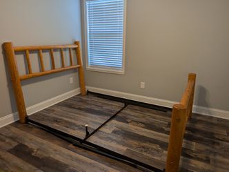 Santa Fe style bed frame and chest