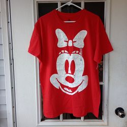 Disney Parks MINNIE MOUSE Logo Graphic T-shirt  Bow Face NWT SIZE LARGE NWT
