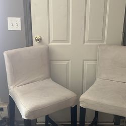 Set Of Two Bar Stools - Removable & Washable Cover