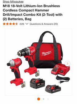 Milwaukee M18 Brushless Drill/Impact Driver Combo Kit