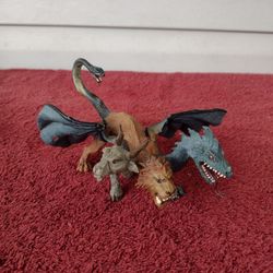 Safari Ltd Mythical Realms Chimera 3 Headed Monster Goat Lion Dragon Snake 2008 