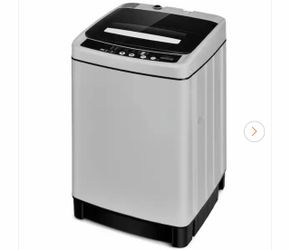 Costway 1.5 cu. ft. High Efficiency Full-Automatic Portable Top Load Washer Dryer with Child Lock in Gray-UL and ETL Certified