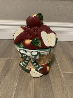 Glass Apple Cookie Jar
