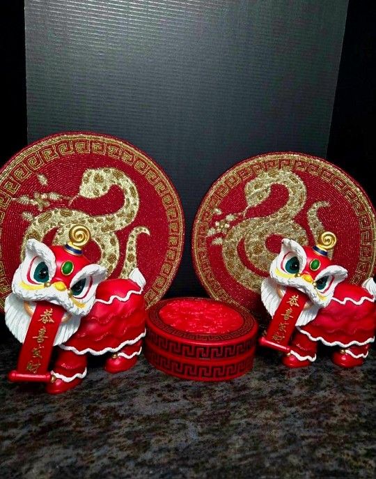 Year Of The Snake 2025 Foo Lions Dogs, Dragon Box, Dragon Placemats