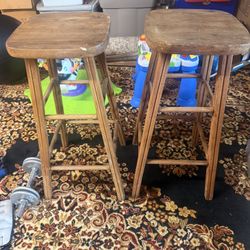 Two wooden stools