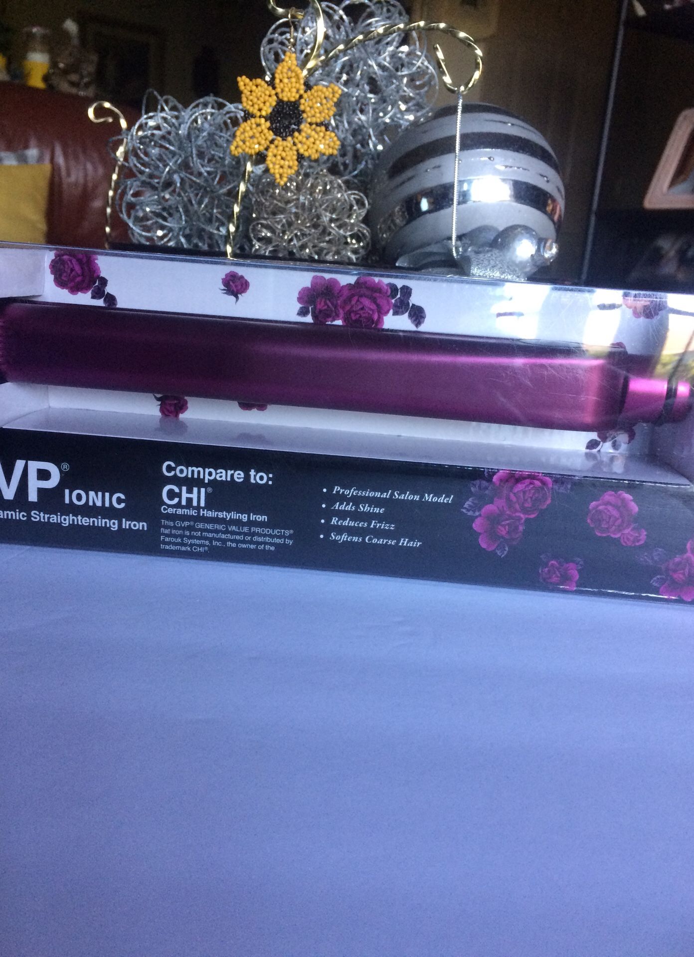 GVP Ionic 1" Ceramic Hair Straightener Flat Iron Metallic Purple Compare to Chi