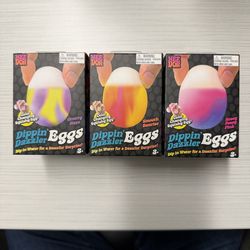 LOT of (3) Needoh Dippin Dazzler Eggs Set Easter Fidget Toy Squishy Stress Ball Pink Purple Yellow Ice Nice Mini Fuzz Gift Blue Target Drop ASMR Kids