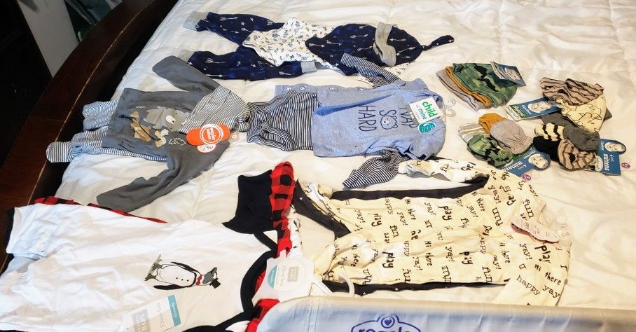 Baby Boy 0 to 12 Months Clothing, Bright New
