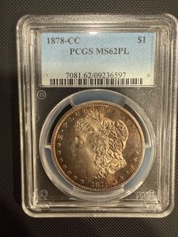PCGS 1878 CC MS62PL Nice Toning