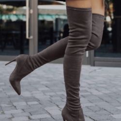 Brand New Grey Over-the-knee Boots - Steve Madden 10M