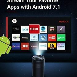 Nebula Capsule Portable Wi-Fi Projector 360° Speaker Home Theater 100" 4Hr Video

