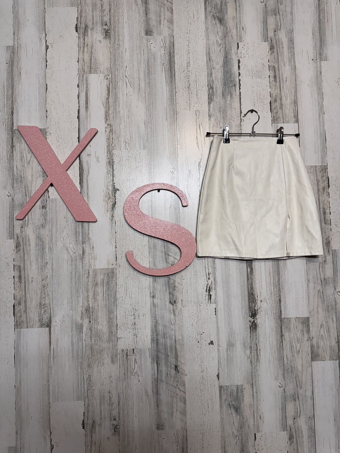 Windsor White Leather Skirt