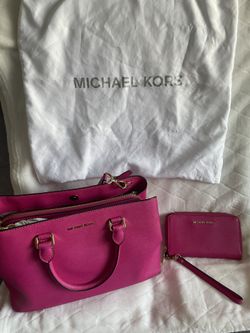 Michael Kors Pink Saffiano Purse And Wallet