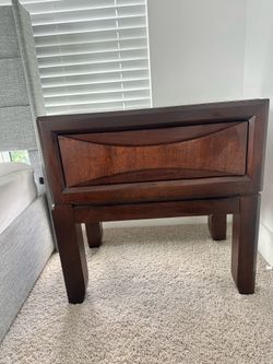 Two identical side tables- sturdy wood