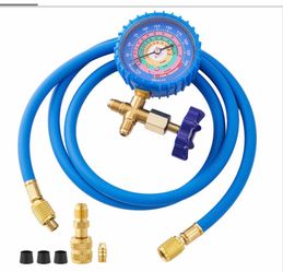R410A AC Recharge Hose Kit With Manifold Gauge