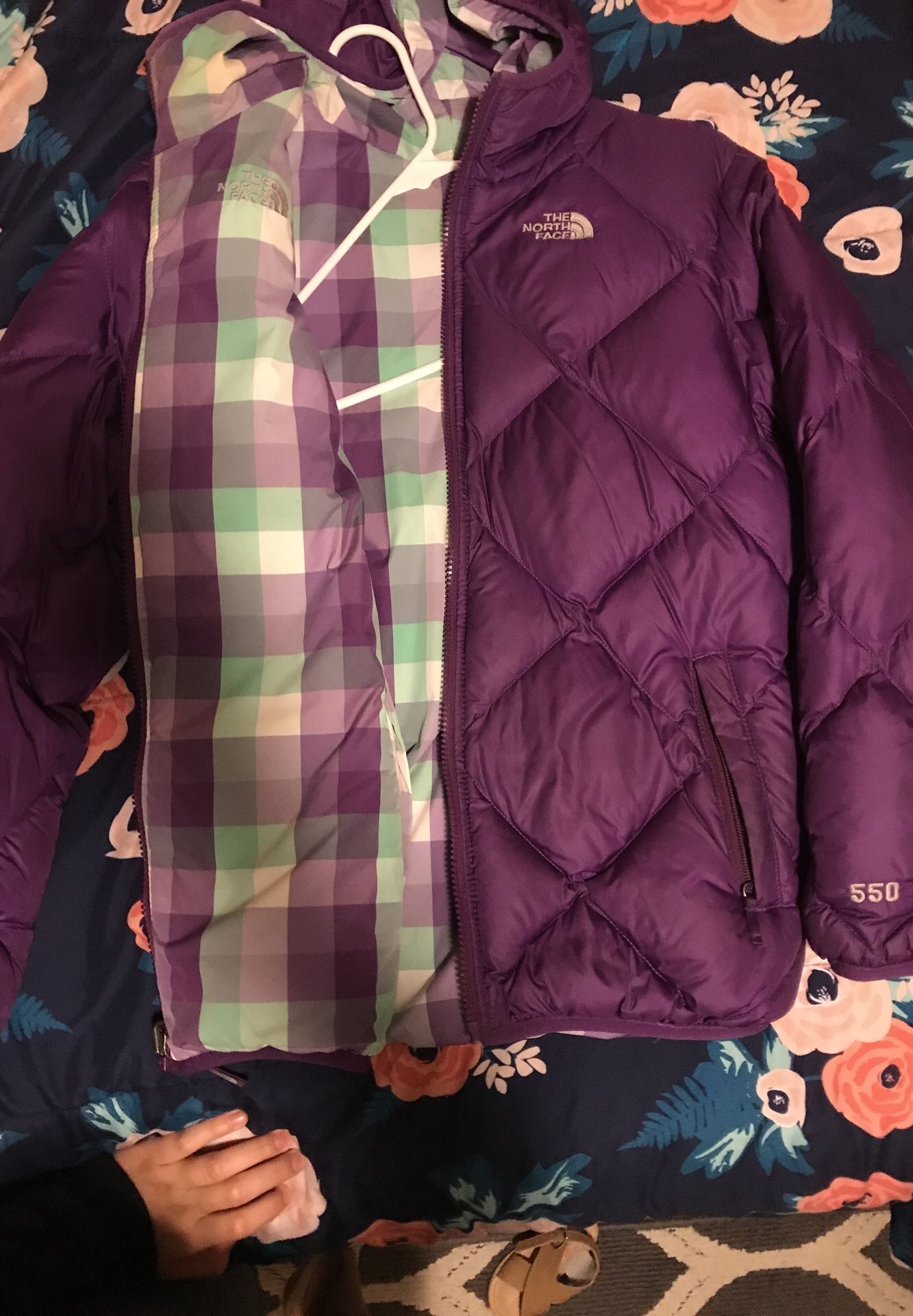 Purple reversible girls north face