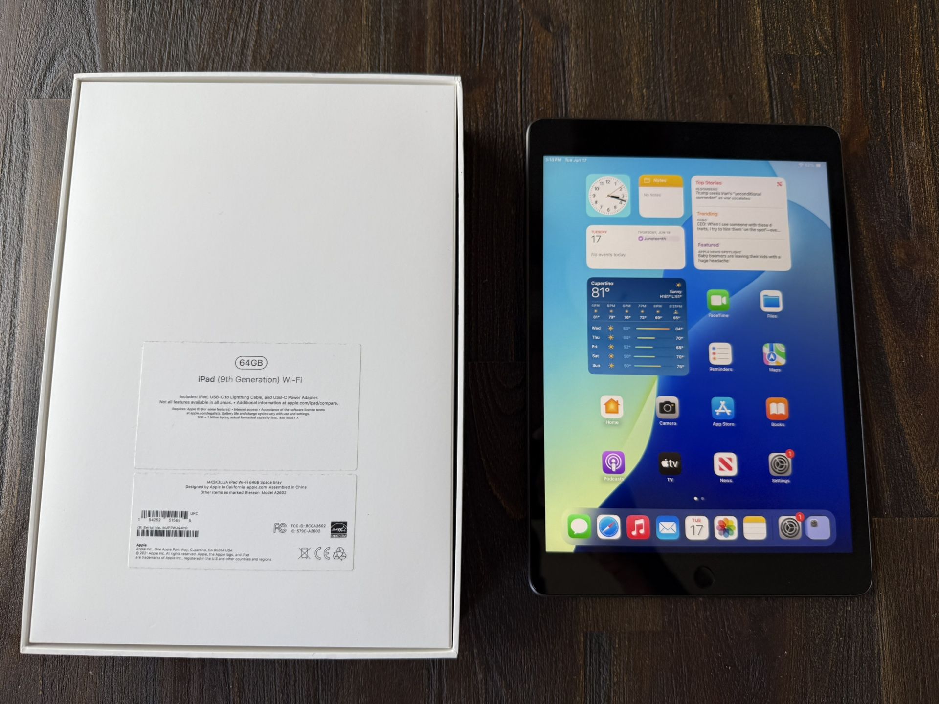 iPad 9th Generation Space Gray 64gb