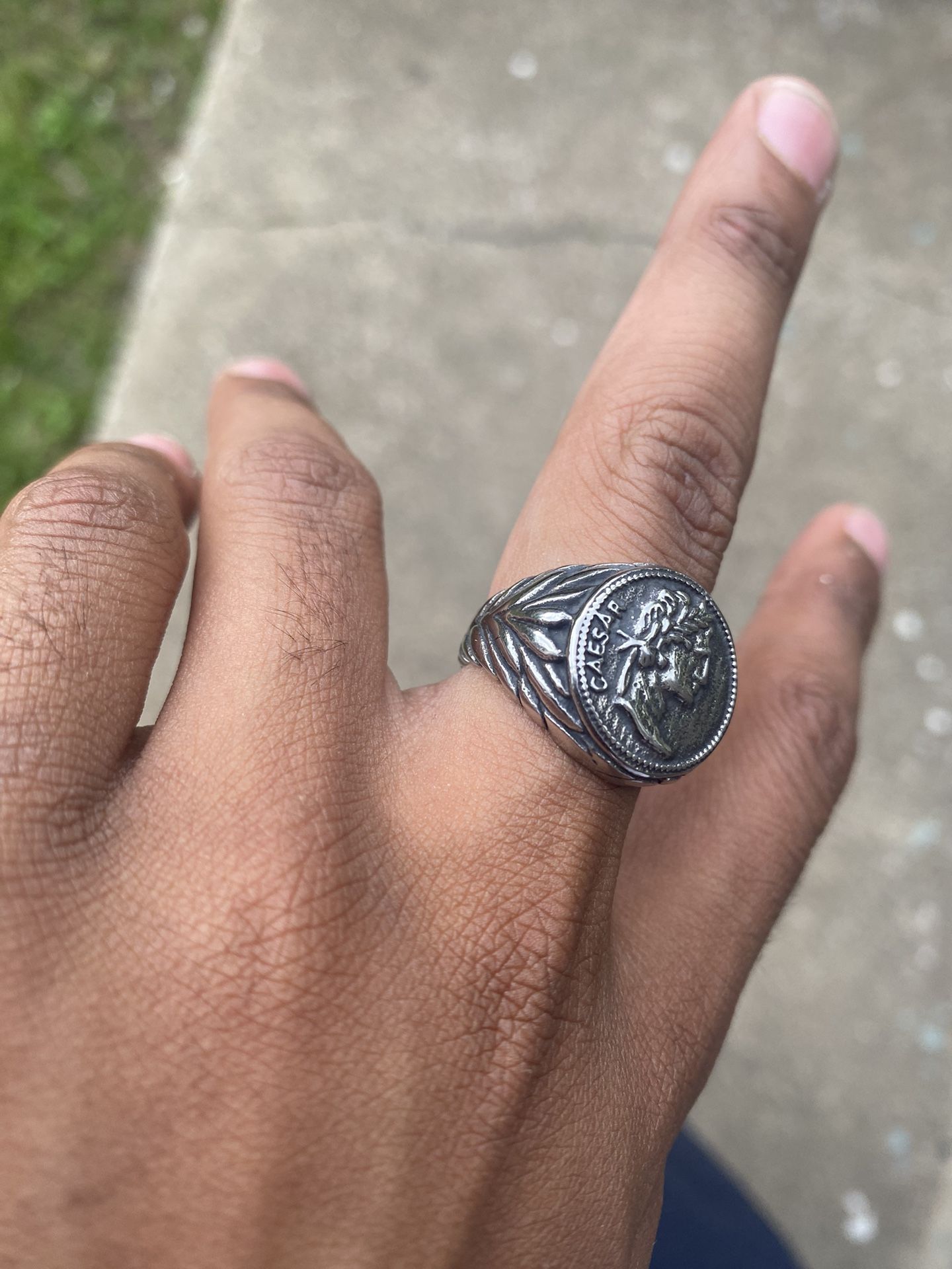 Stainless Steel Julius Caesar Ring Size 8