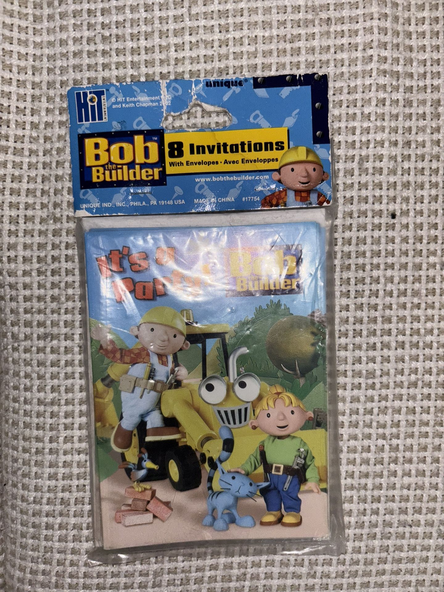 8 Vintage Bob The Builder Invitations