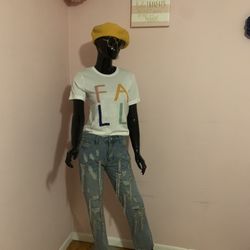 Fall T-shirt/ Embellished Denim Jeans