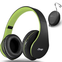 ZIHNIC Bluetooth Headphones Over-Ear, Foldable Wireless and Wired Stereo Headset Micro SD/TF, FM for Cell Phone,PC,Soft Earmuffs &Light Weight for Pro