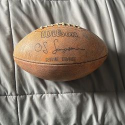 OJ Simpson Genuine Cowhide Wilson Football 1976 Signed Ball
