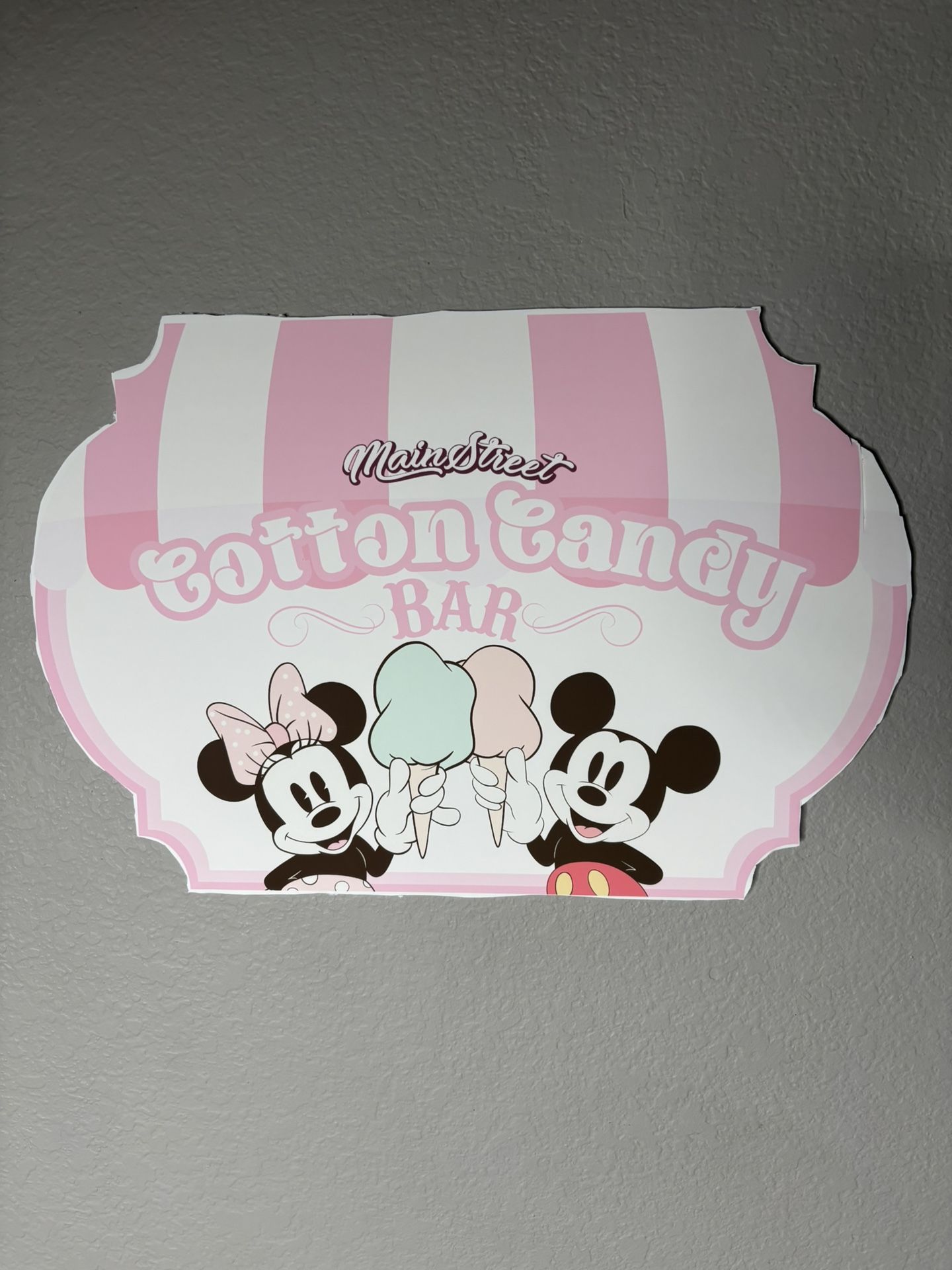 Cotton Candy Bar Sign Disneyland Party Sign Decorations Minnie Mouse Mickey Mouse Party Decorations