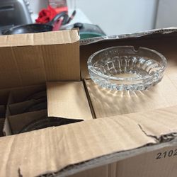 72 Glass Ashtrays – Bulk Lot (Clear Round