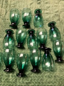 Green wine glasses