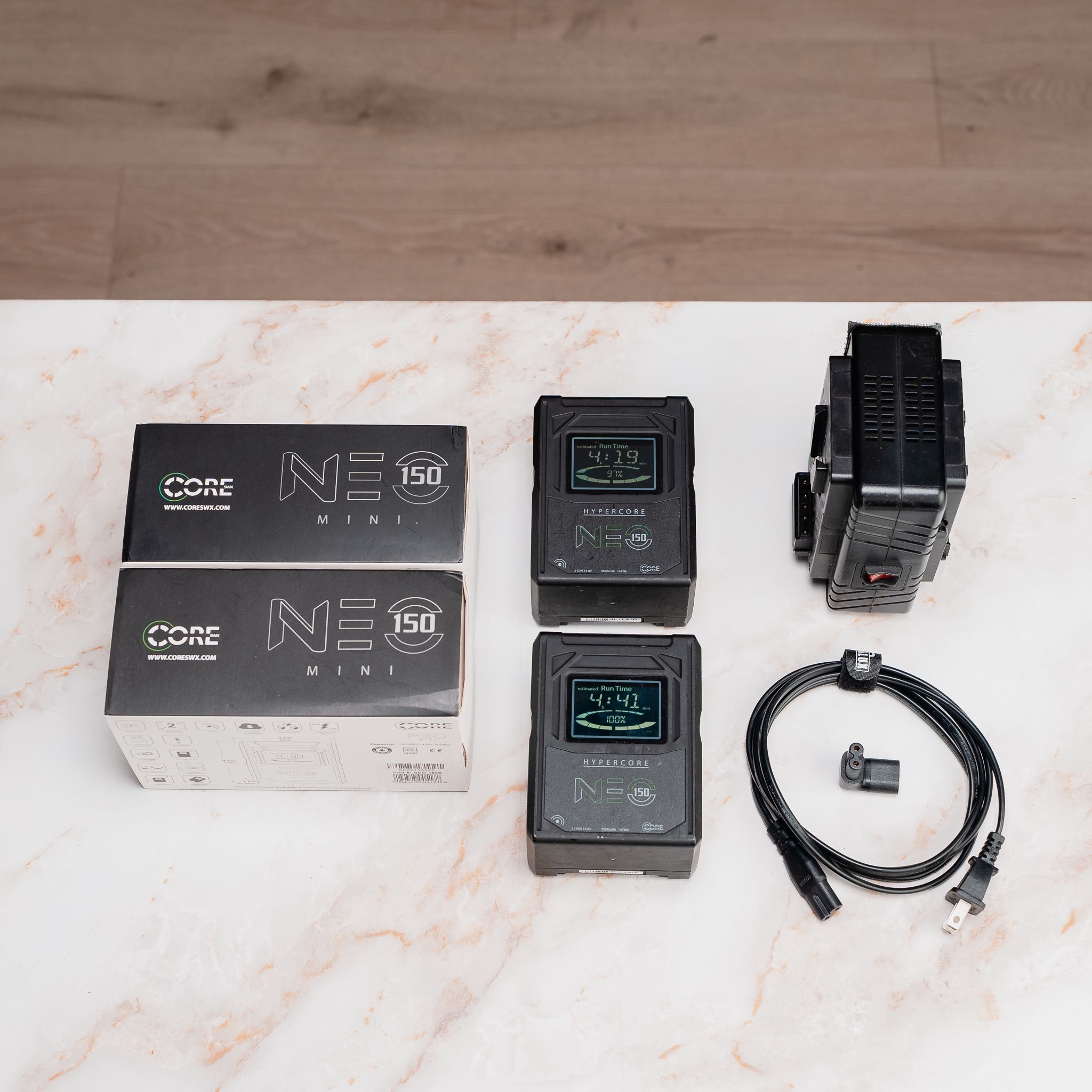2x Core SWX NEO 150 V-Mount Batteries + Dual Charger Kit