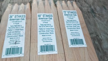 10 Packs of 4 Each, OAK Stakes 36"/60"/72", Construction/Landscape/Garden