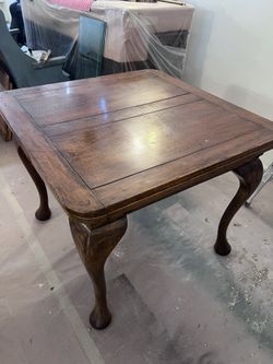 Antique Draw Leaf Game Table & 4 Chairs