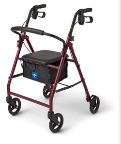 Medline Steel Rollator Walker with Seat