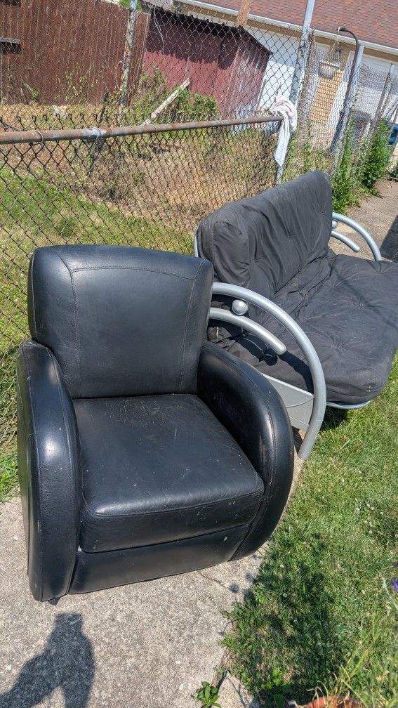 One Black Swivel Chair