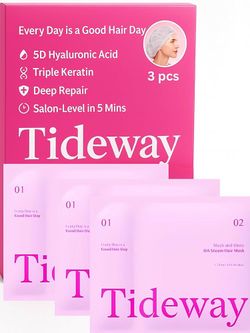 ❗️Wholesale Only❗️Tideway Sleek & Shine Steam Hair Mask 3 Pack, Hydrating & Repairing with Hyaluroni