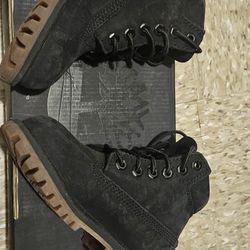 Kids Black Timberlands.